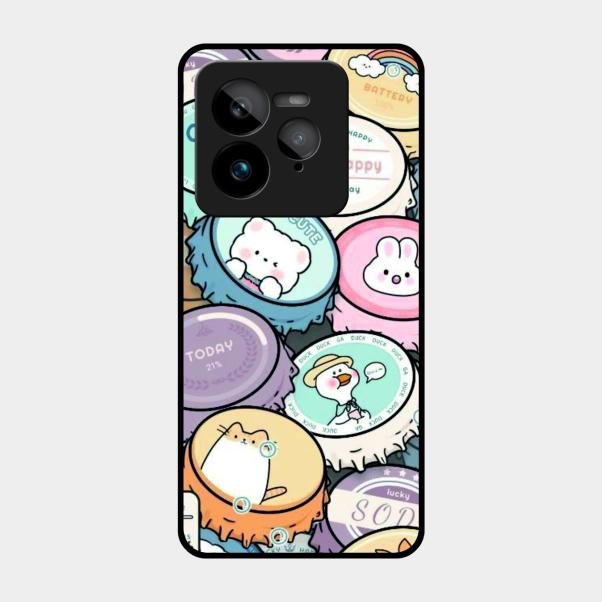 Bunny Buddies Glass Case Cover For Realme Gt 7 Pro