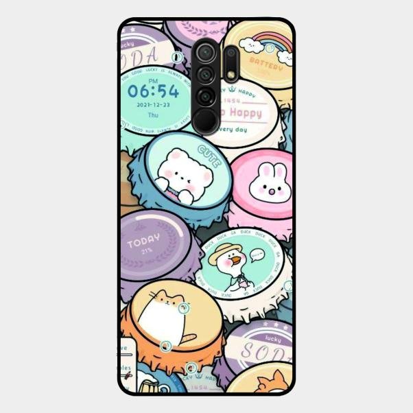 Bunny Buddies Glass Case Cover For Redmi 9 Prime