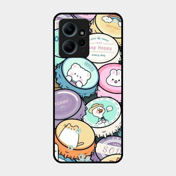 Bunny Buddies Glass Case Cover For Redmi Note 12 4G