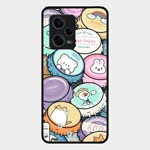 Bunny Buddies Glass Case Cover For Redmi Note 12 Pro Plus 5G