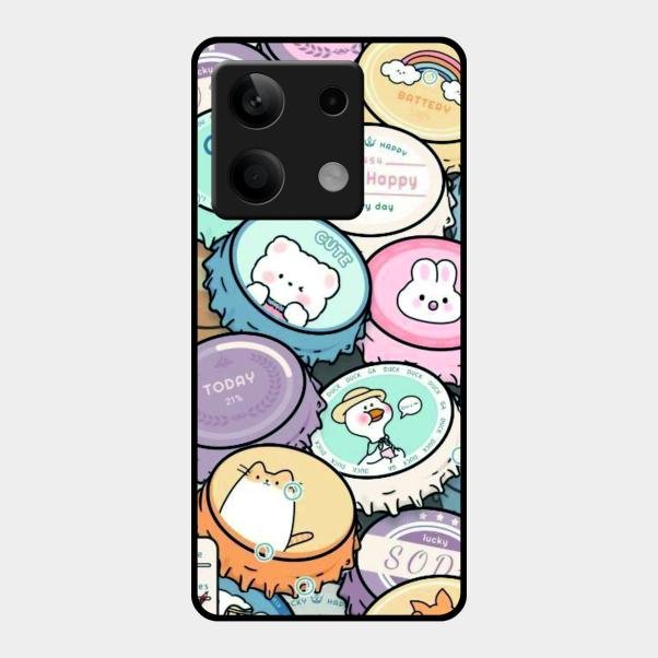 Bunny Buddies Glass Case Cover For Redmi Note 13 5G