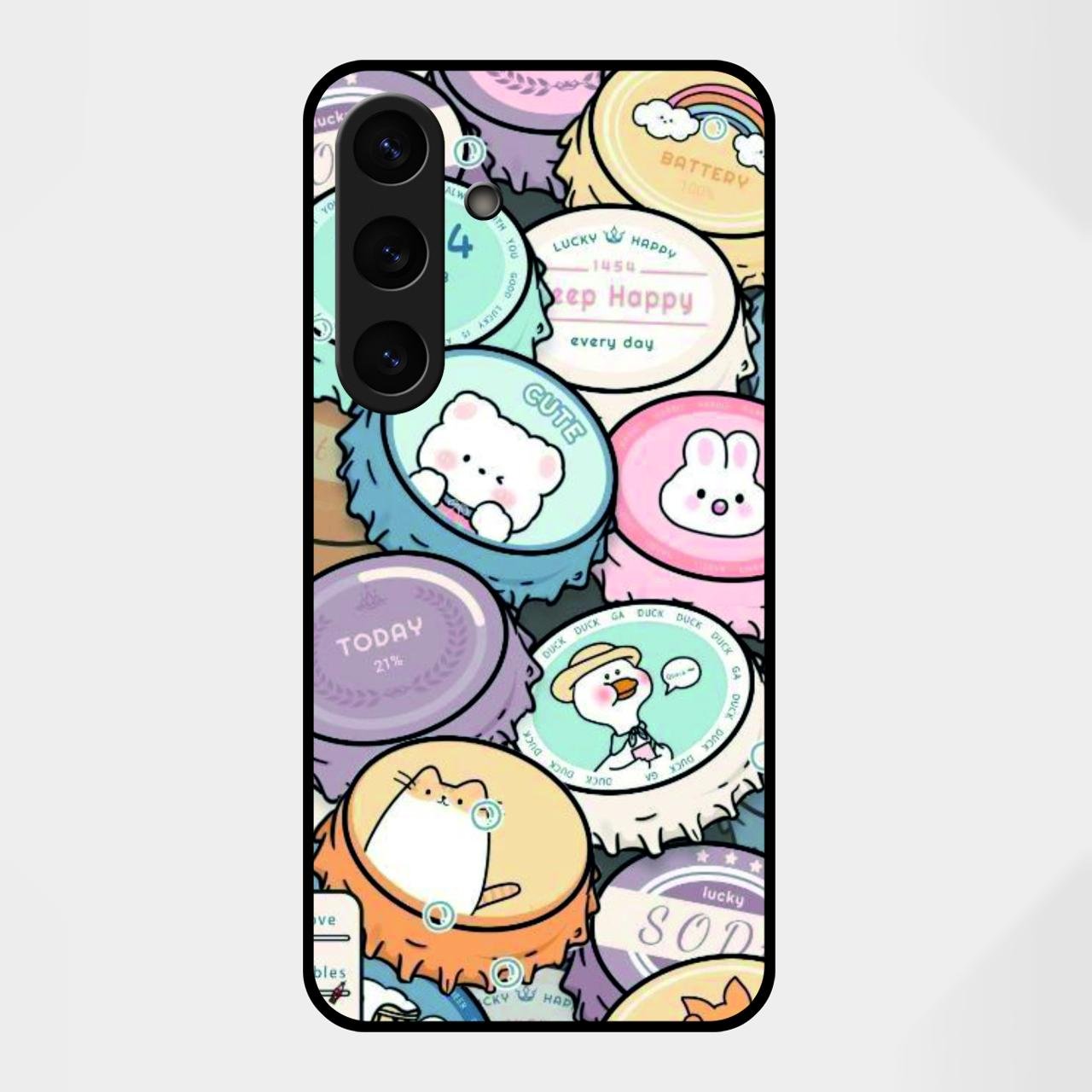 Bunny Buddies Glass Case Cover For Samsung Galaxy S25 FE 5G