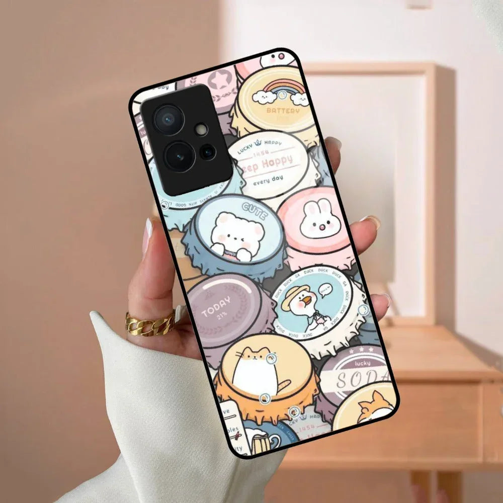Bunny Buddies Glass Case Cover For Vivo - ShopOnCliQ