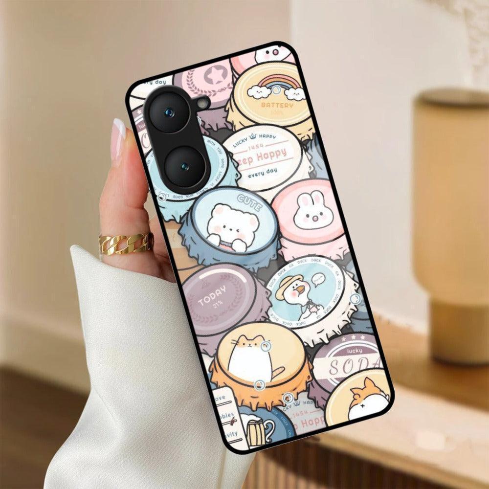 Bunny Buddies Glass Case Cover For iQOO - ShopOnCliQ