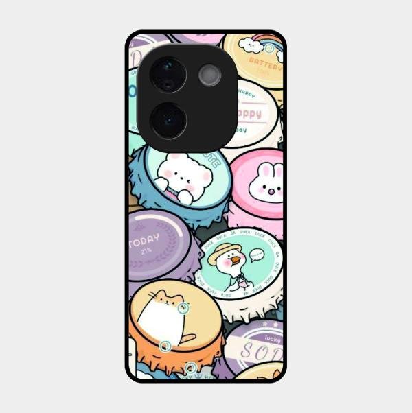 Bunny Buddies Glass Case Cover For Vivo T3 Pro 5G