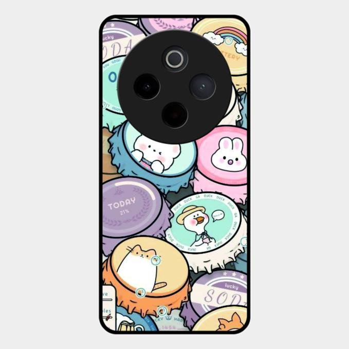 Bunny Buddies Glass Case Cover For Vivo T4 5G