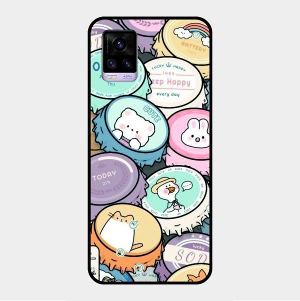 Bunny Buddies Glass Case Cover For Vivo V20
