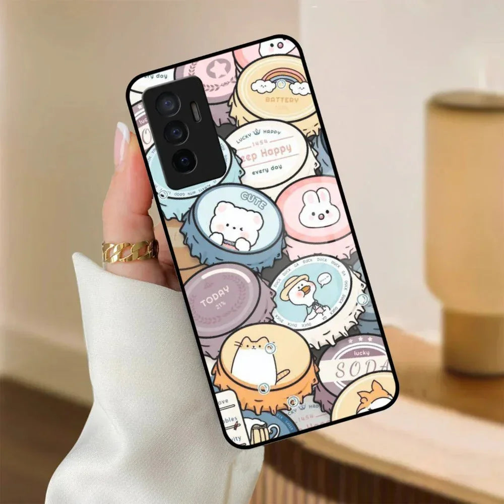 Bunny Buddies Glass Case Cover For Vivo - ShopOnCliQ