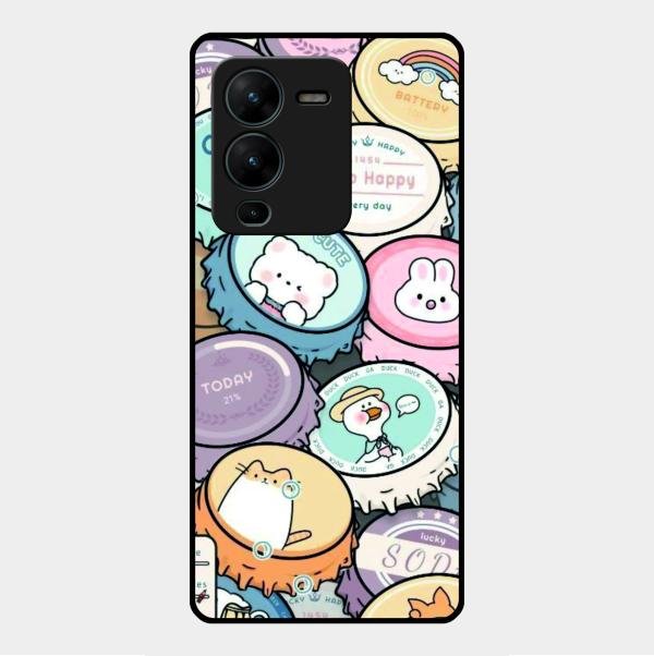 Bunny Buddies Glass Case Cover For Vivo V25 Pro 5G