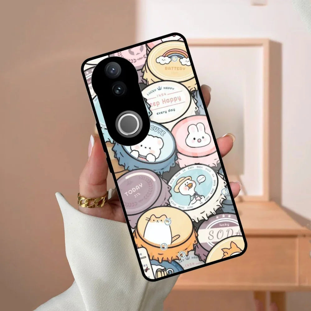Bunny Buddies Glass Case Cover For Vivo - ShopOnCliQ