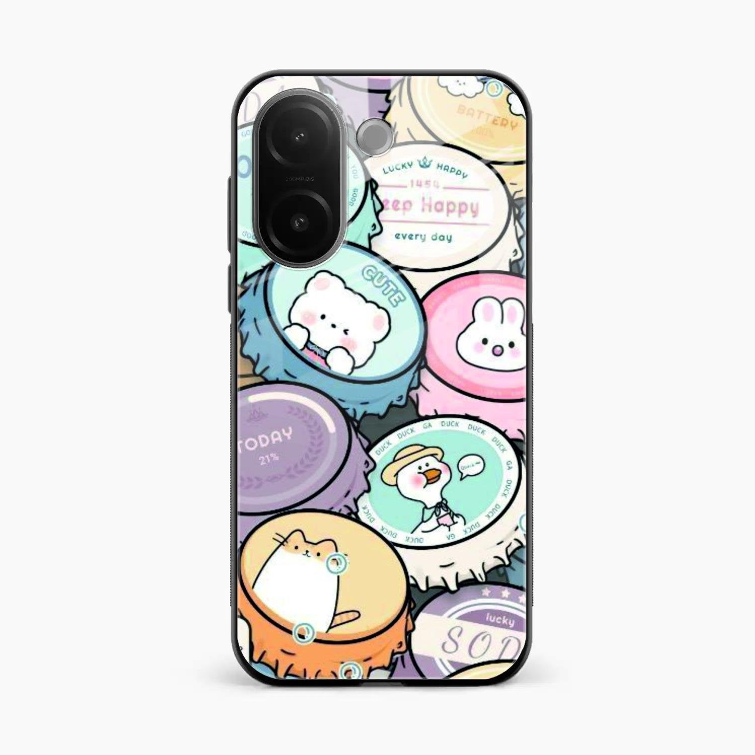 Bunny Buddies Glass Case Cover For Vivo V60e 5G