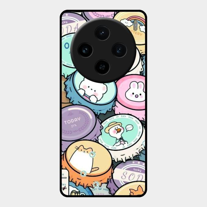 Bunny Buddies Glass Case Cover For Vivo X100 5G