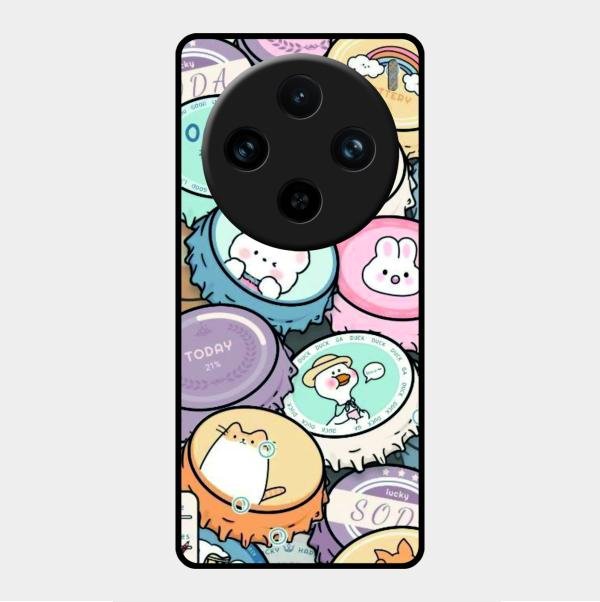 Bunny Buddies Glass Case Cover For Vivo X100 Pro 5G