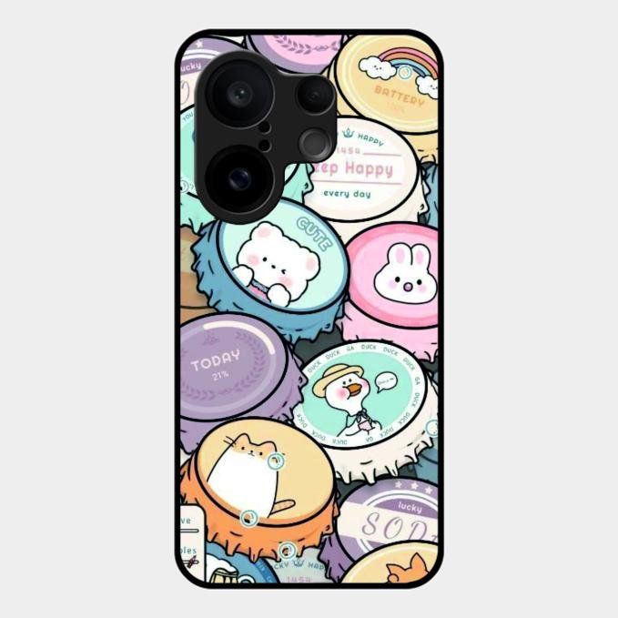 Bunny Buddies Glass Case Cover For Vivo X200 Fe 5G