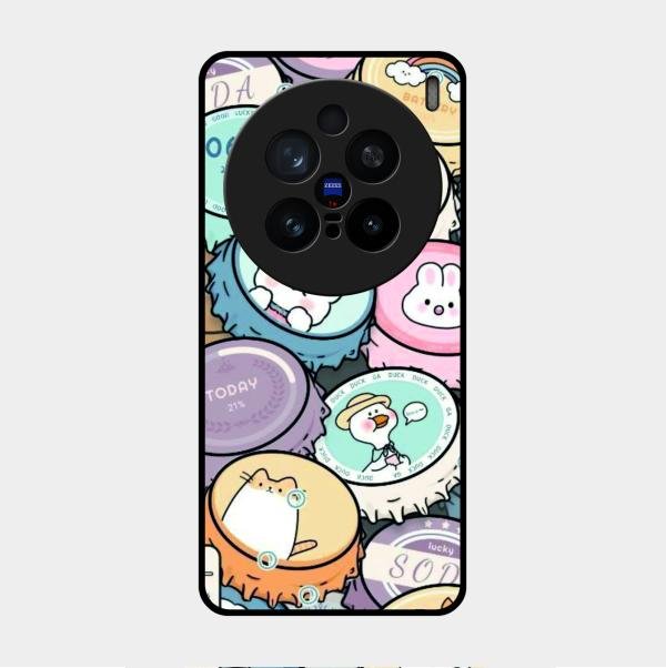 Bunny Buddies Glass Case Cover For Vivo X200 Pro 5G