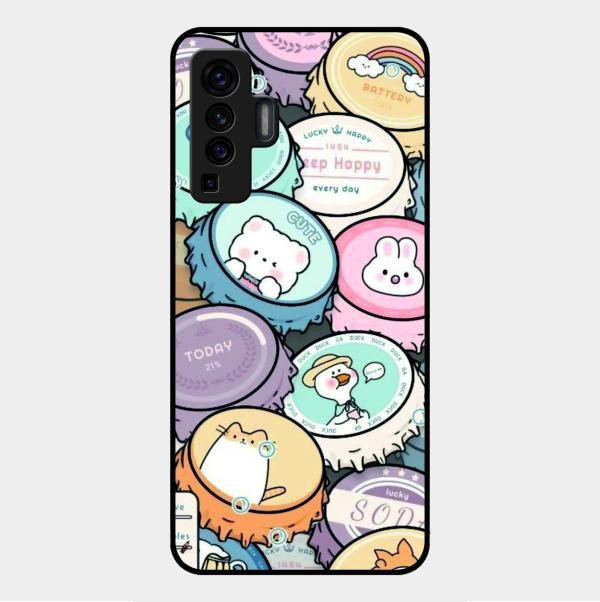 Bunny Buddies Glass Case Cover For Vivo X50 5G