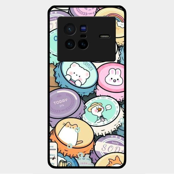 Bunny Buddies Glass Case Cover For Vivo X80 5G