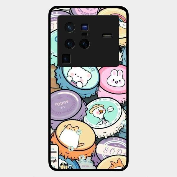 Bunny Buddies Glass Case Cover For Vivo X80 Pro 5G