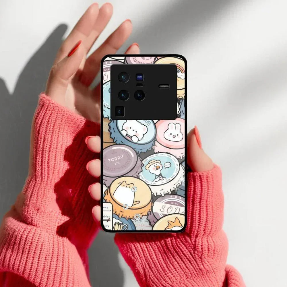 Bunny Buddies Glass Case Cover For Vivo - ShopOnCliQ