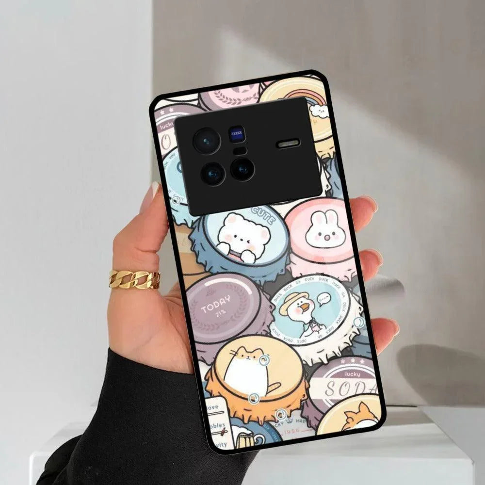 Bunny Buddies Glass Case Cover For Vivo - ShopOnCliQ
