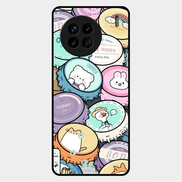 Bunny Buddies Glass Case Cover For Vivo X90 5G