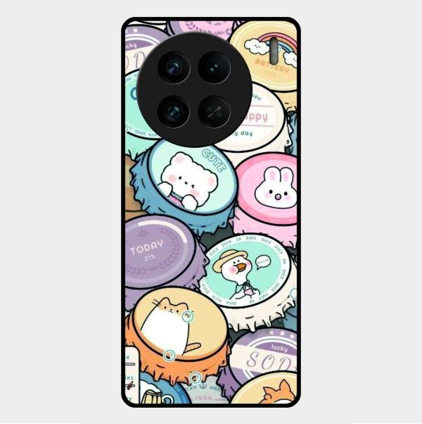 Bunny Buddies Glass Case Cover For Vivo X90 Pro 5G