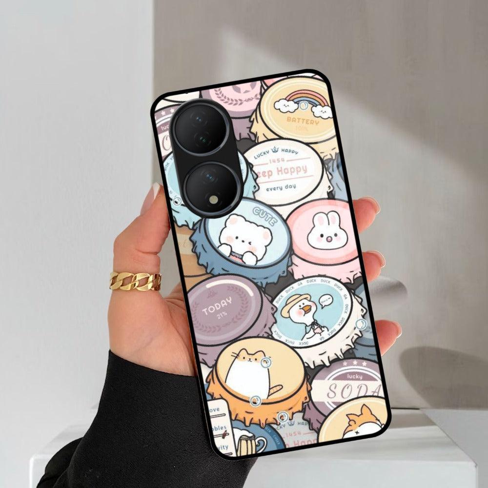 Bunny Buddies Glass Case Cover For Vivo