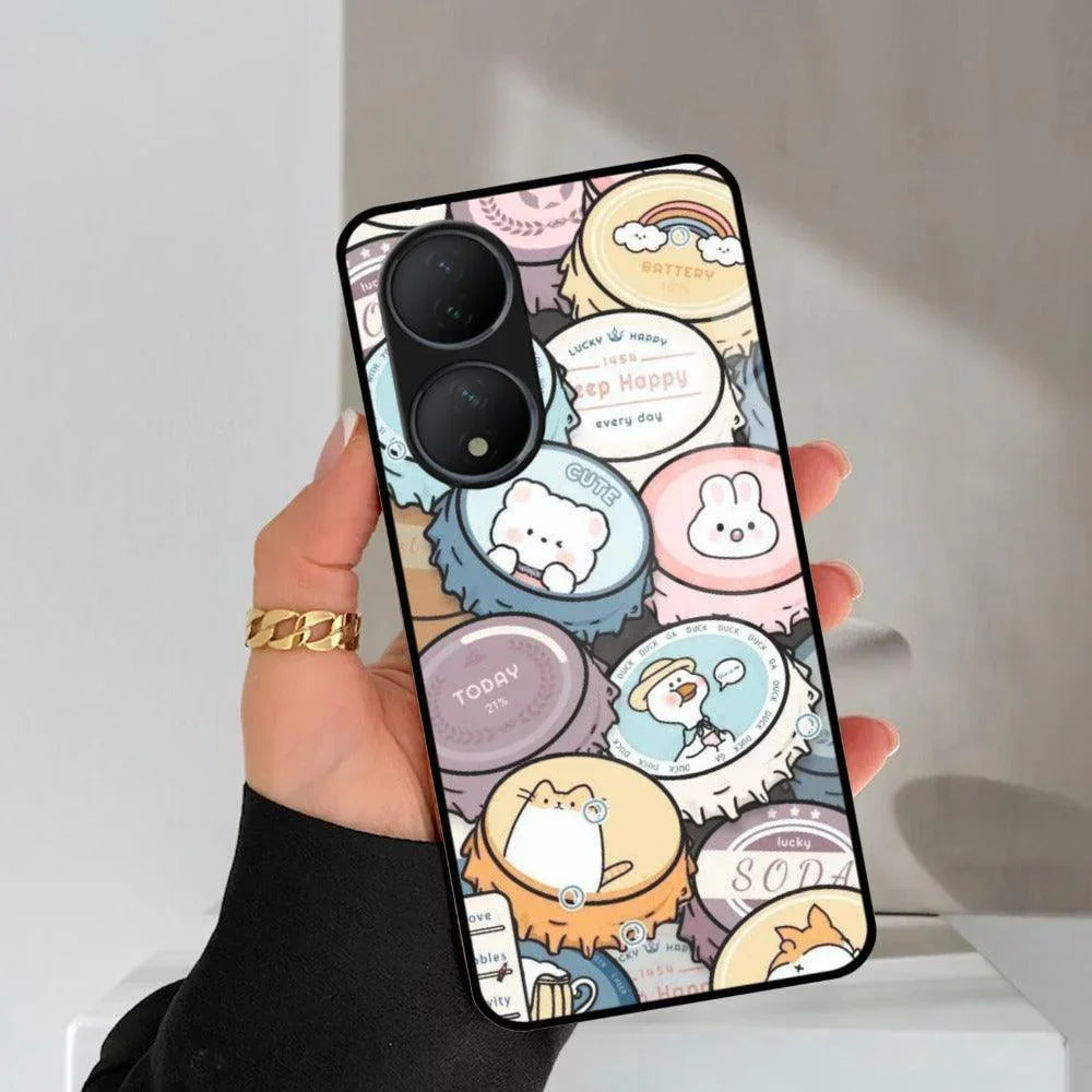 Bunny Buddies Glass Case Cover For Vivo - ShopOnCliQ