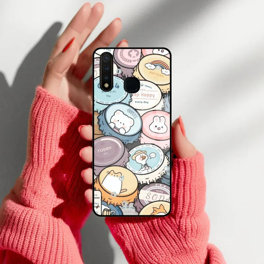 Bunny Buddies Glass Case Cover For Vivo - ShopOnCliQ