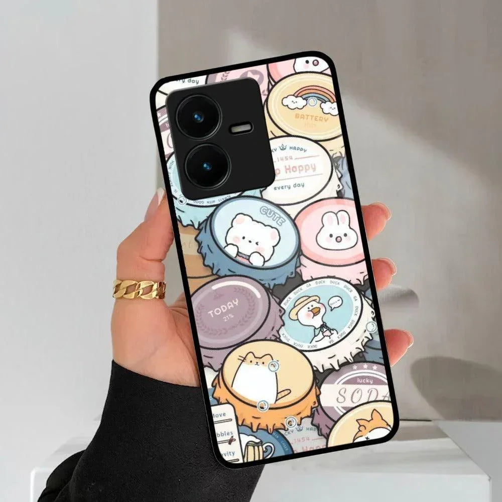 Bunny Buddies Glass Case Cover For Vivo - ShopOnCliQ