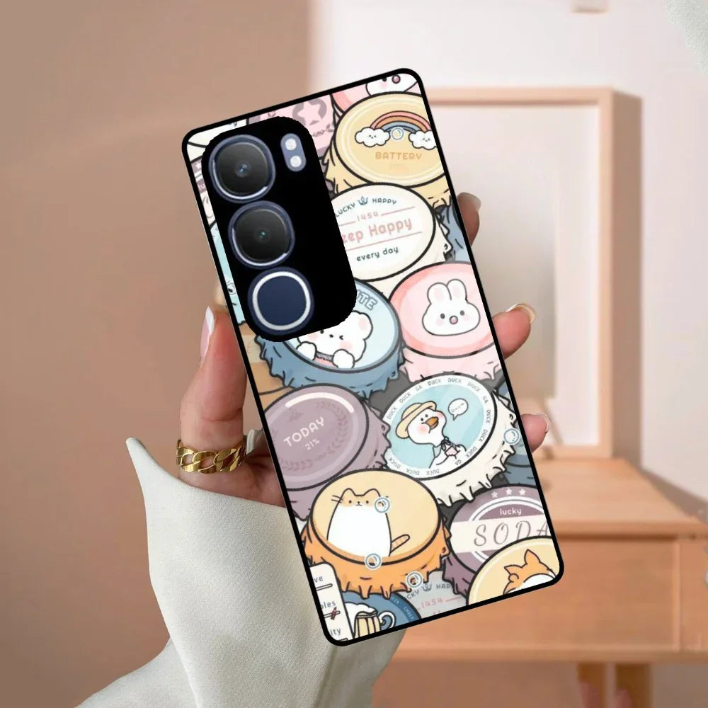 Bunny Buddies Glass Case Cover For Vivo - ShopOnCliQ