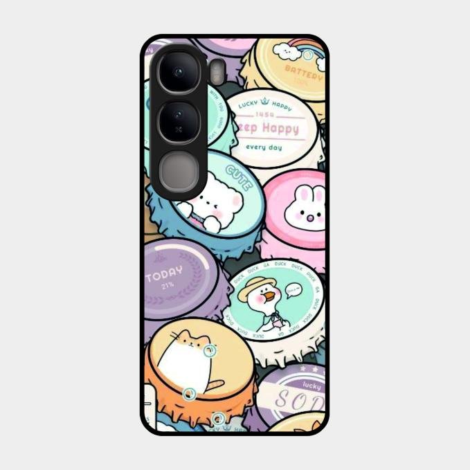 Bunny Buddies Glass Case Cover For Vivo Y300 5G