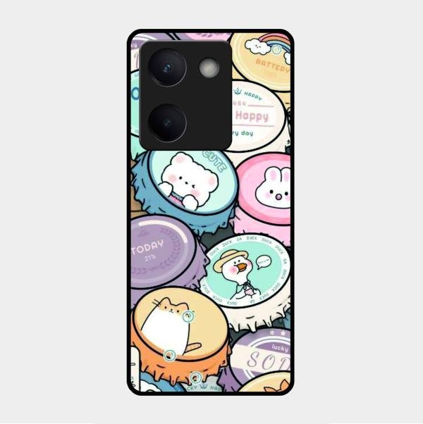Bunny Buddies Glass Case Cover For Vivo Y300 Plus 5G