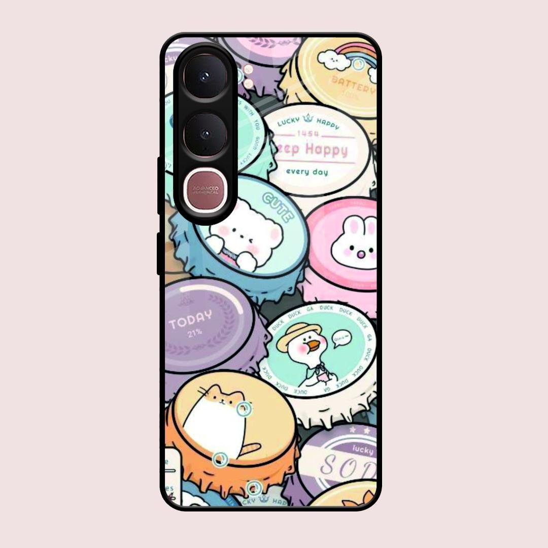 Bunny Buddies Glass Case Cover For Vivo Y31 5G