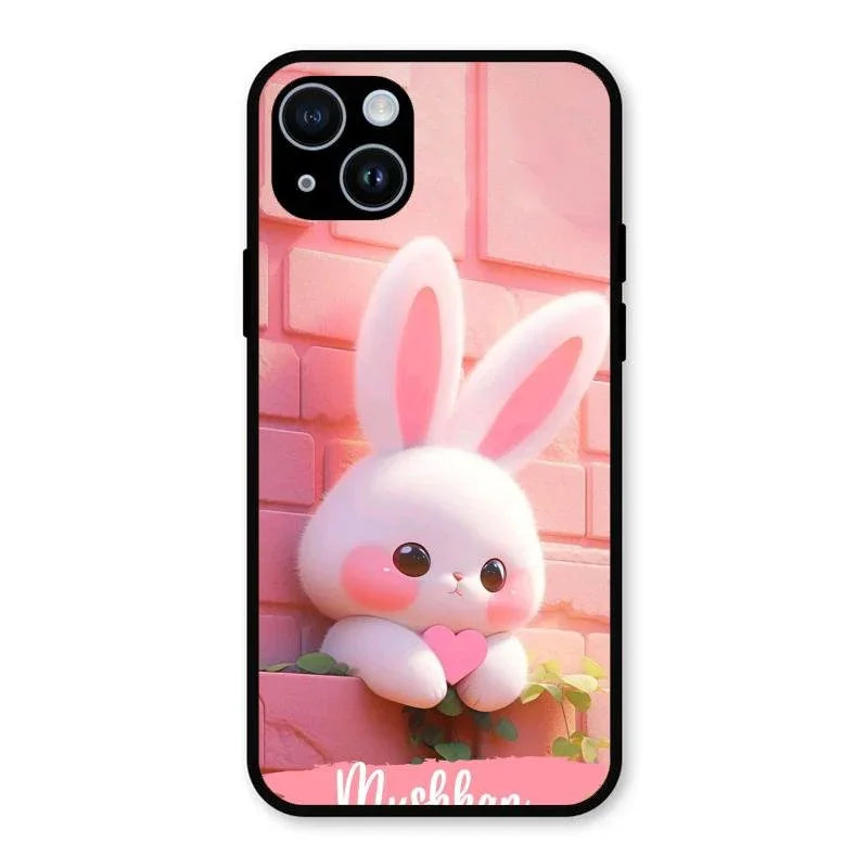 Bunny Glossy Metal Case Cover For iPhone 14