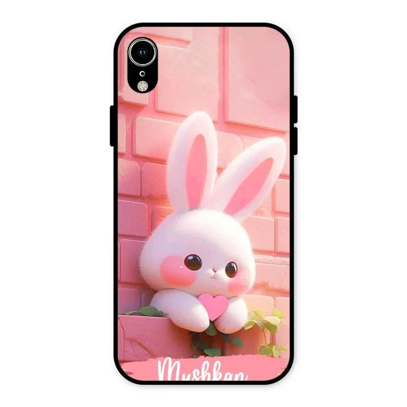 Bunny Glossy Metal Case Cover For iPhone XR