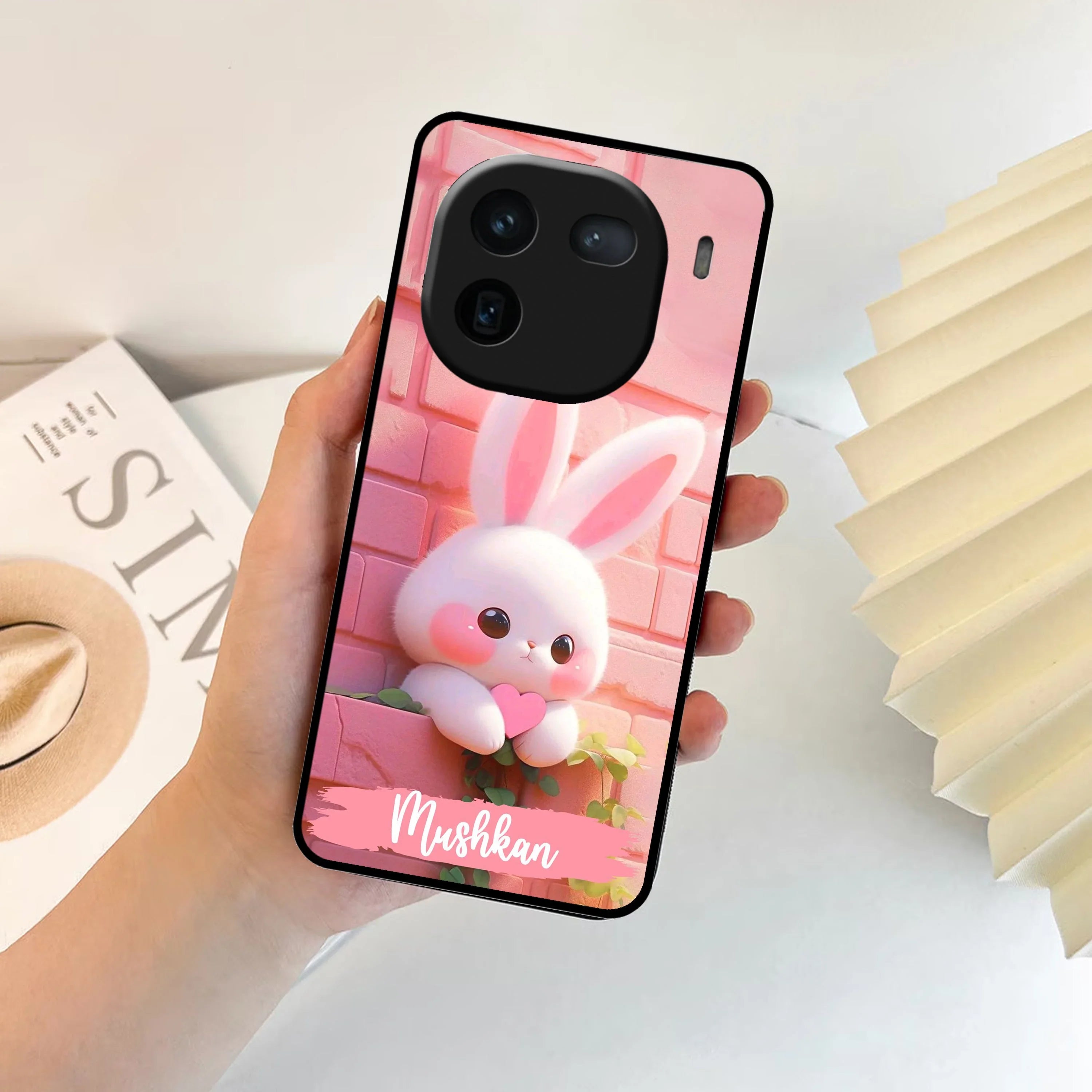 Bunny Glossy Metal Case Cover For iQOO - ShopOnCliQ