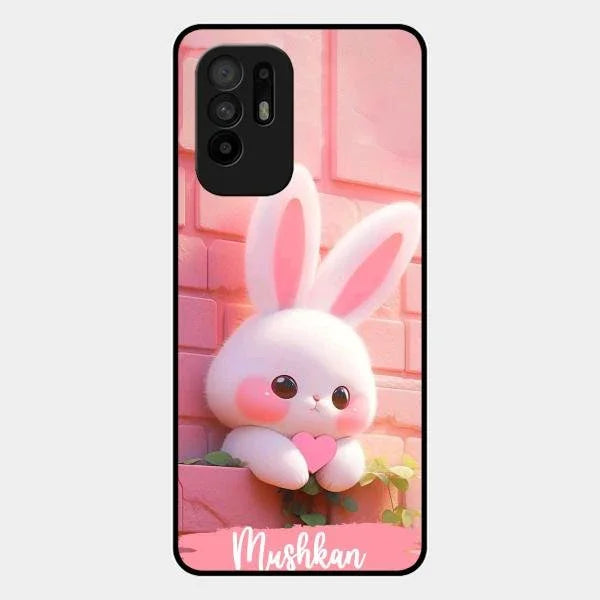 Bunny Glossy Metal Case Cover For Oppo F19 Pro Plus 5G