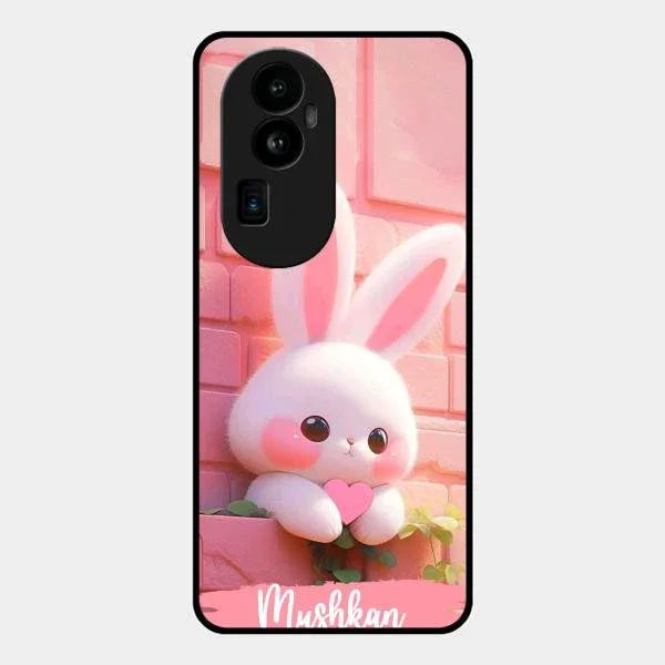Bunny Glossy Metal Case Cover For Oppo Reno 10 Pro Plus 5G