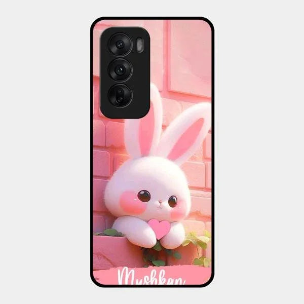 Bunny Glossy Metal Case Cover For Oppo Reno 12 5G