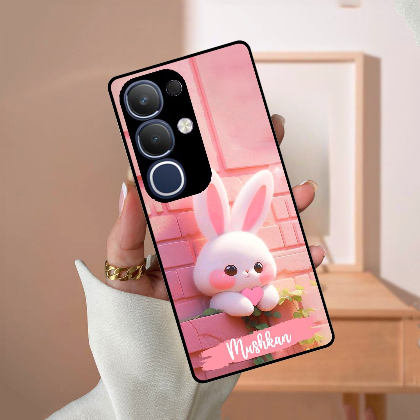 Bunny Glossy Metal Case Cover For Vivo