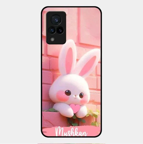Bunny Glossy Metal Case Cover For Vivo V21 5G