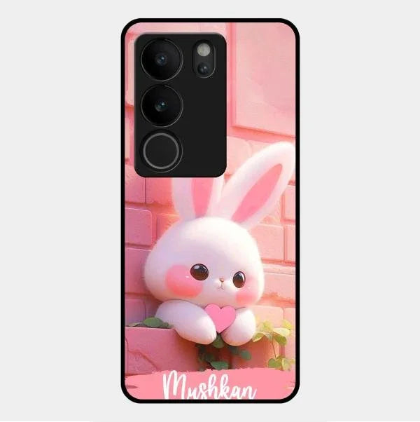 Bunny Glossy Metal Case Cover For Vivo V29 5G