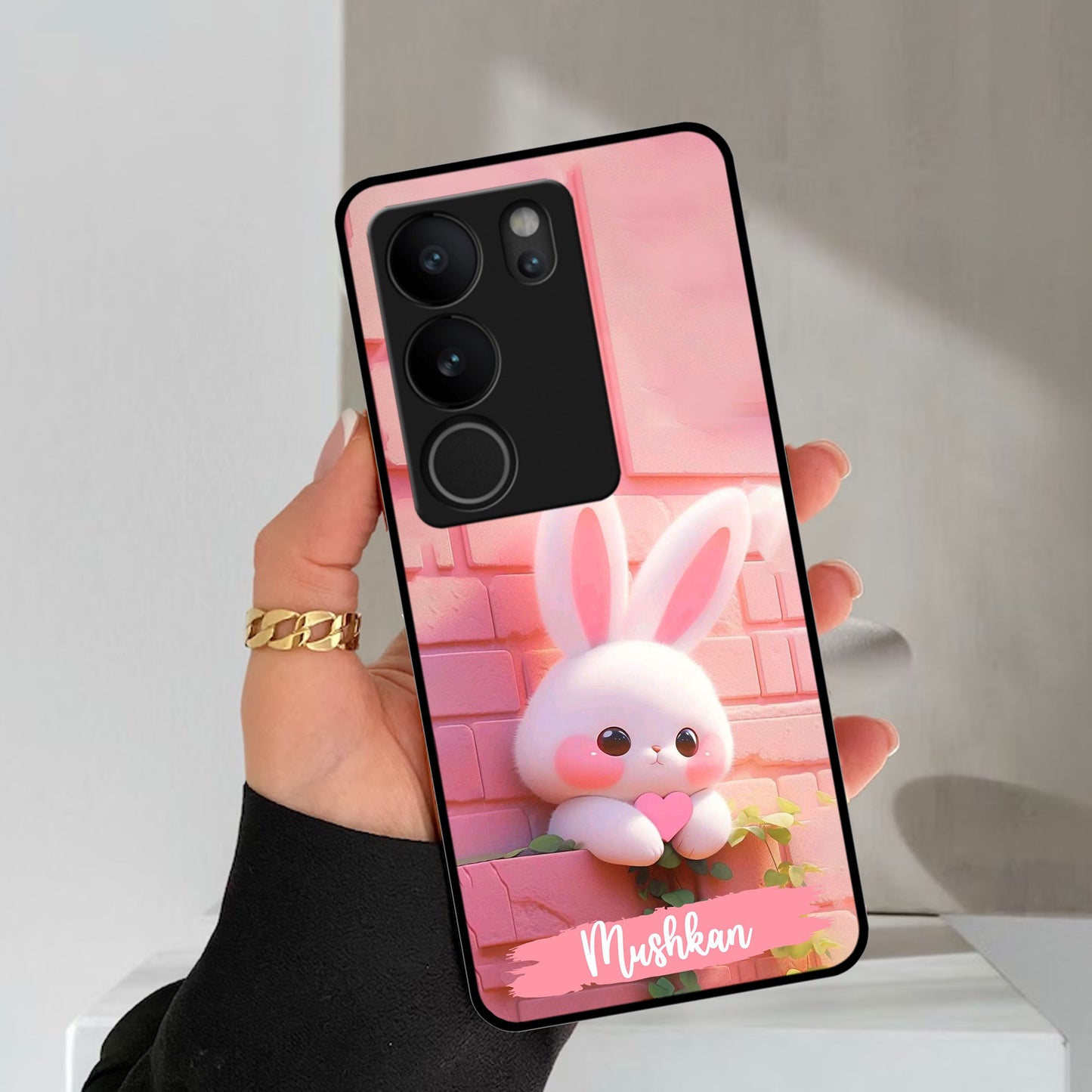 Bunny Glossy Metal Case Cover For Vivo