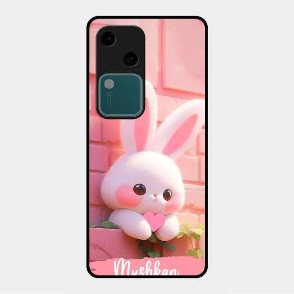 Bunny Glossy Metal Case Cover For Vivo V30 5G