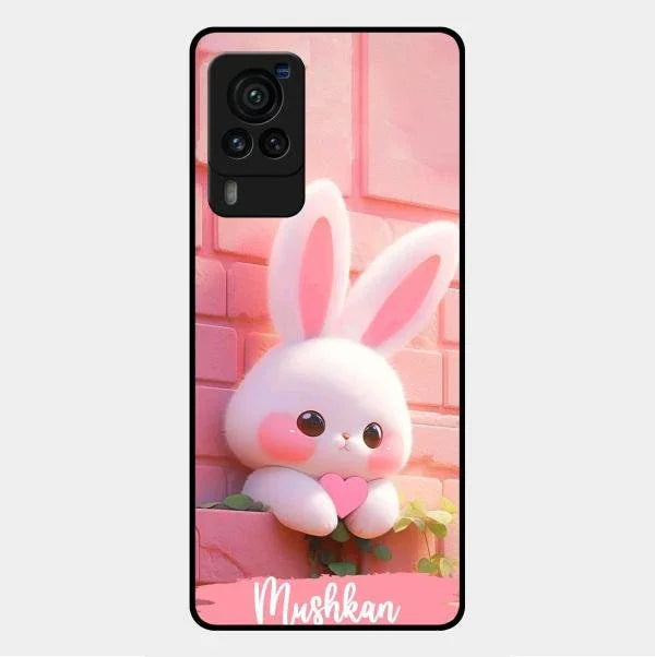 Bunny Glossy Metal Case Cover For Vivo X60 Pro 5G