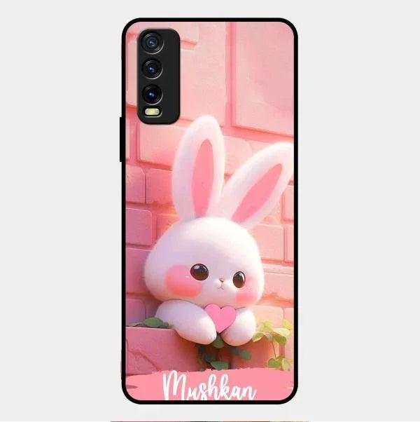 Bunny Glossy Metal Case Cover For Vivo Y12G