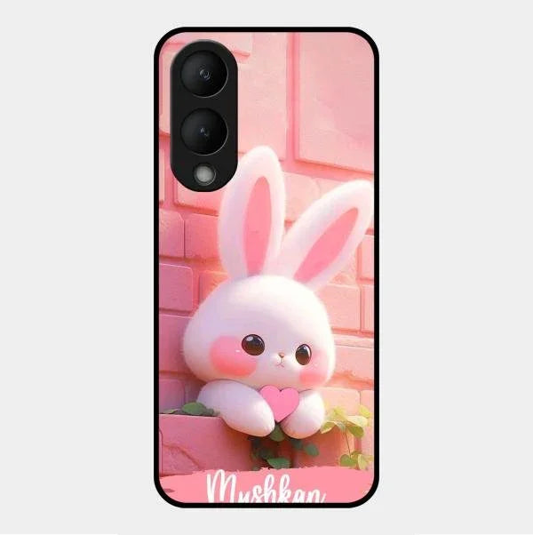 Bunny Glossy Metal Case Cover For Vivo Y28 5G