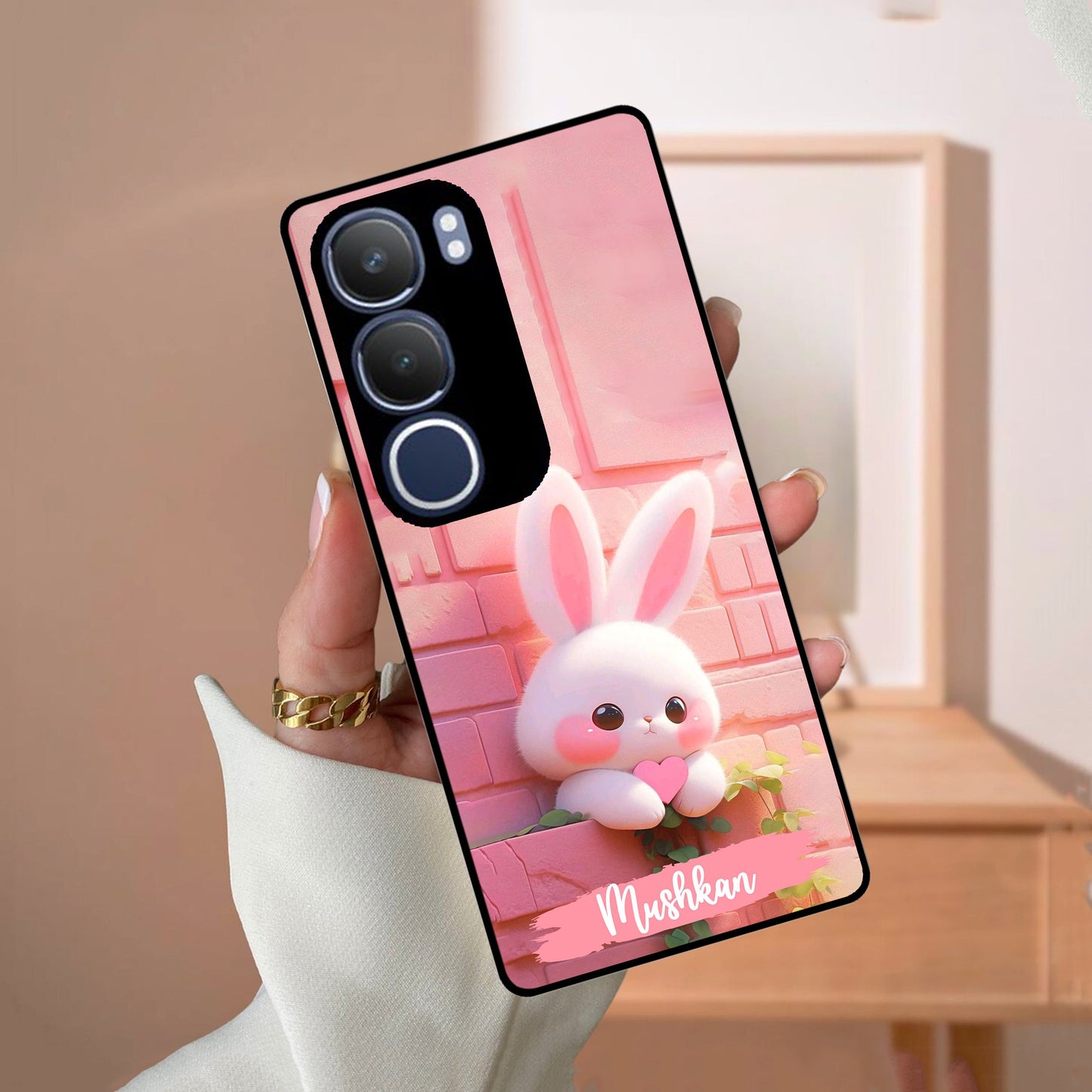 Bunny Glossy Metal Case Cover For Vivo