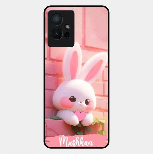 Bunny Glossy Metal Case Cover For Vivo Y75 5G